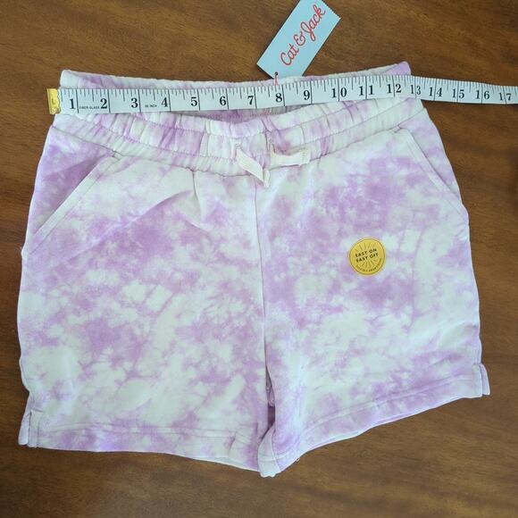 Cat & Jack Girl pull-on Shorts Drawstring Purple Tie-dye Size L NWT - Picture 2 of 6